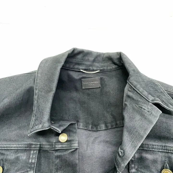 Saint Laurent Paris Saint Laurent Black Faded Denim Jacket for Men Size US L / EU 52-54 / 3 - 6 Thumbnail