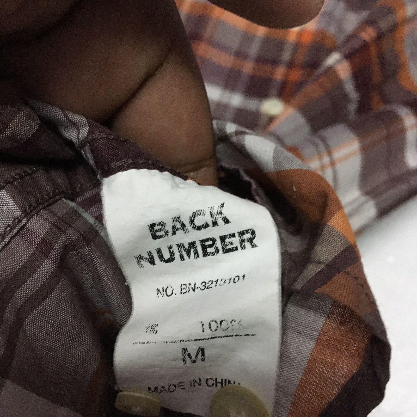 Designer Vintage Back Number Long Sleeve Plaid Shirt Size US M / EU 48-50 / 2 - 6 Thumbnail