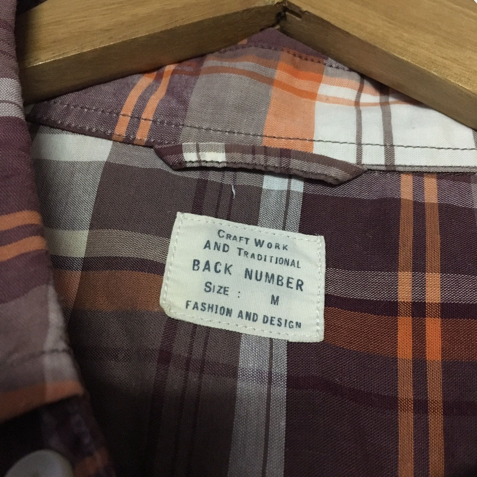 Designer Vintage Back Number Long Sleeve Plaid Shirt Size US M / EU 48-50 / 2 - 5 Thumbnail