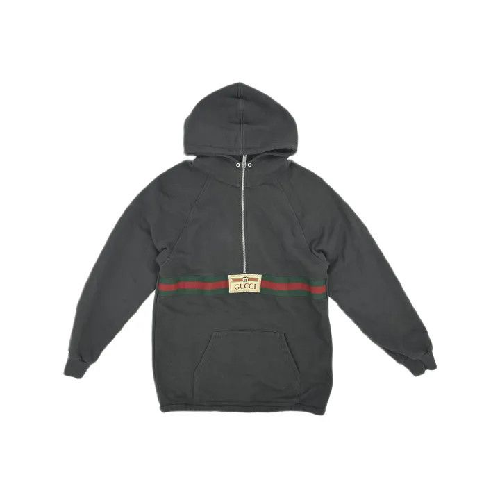Gucci GUCCI Kids Black Half-Zip Hoodie with Logo Size US XL / EU 56 / 4 - 2 Thumbnail