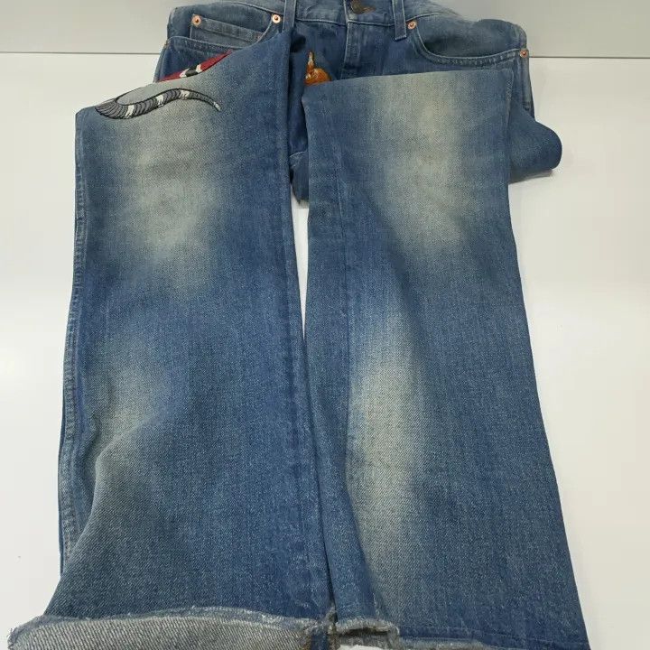 Gucci Gucci Blue Snake Flower Print Denim Pants Size 24" / US 00 / IT 34 - 9 Thumbnail