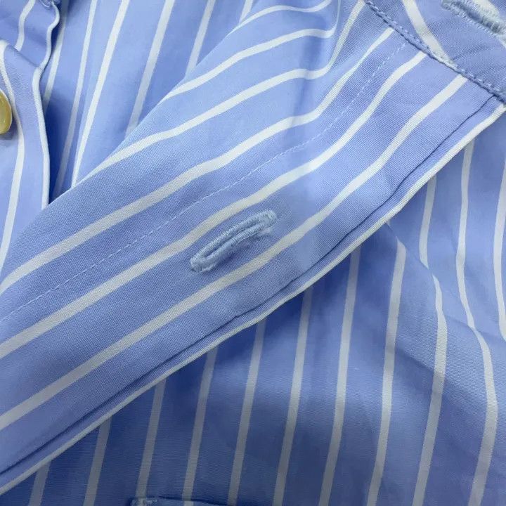 Gucci Gucci Men's Blue Striped Long Sleeve Shirt Size US M / EU 48-50 / 2 - 7 Thumbnail