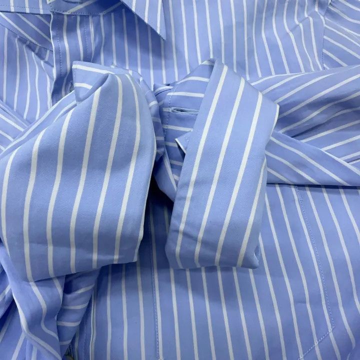 Gucci Gucci Men's Blue Striped Long Sleeve Shirt Size US M / EU 48-50 / 2 - 9 Thumbnail