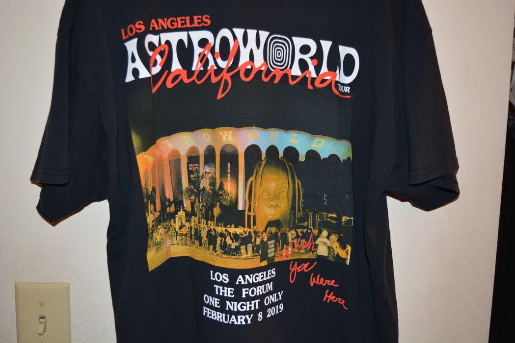 SHOP ASTROWORLD - BLACK TEE SHIRT LOS ANGELES CALIFORNIA TOUR