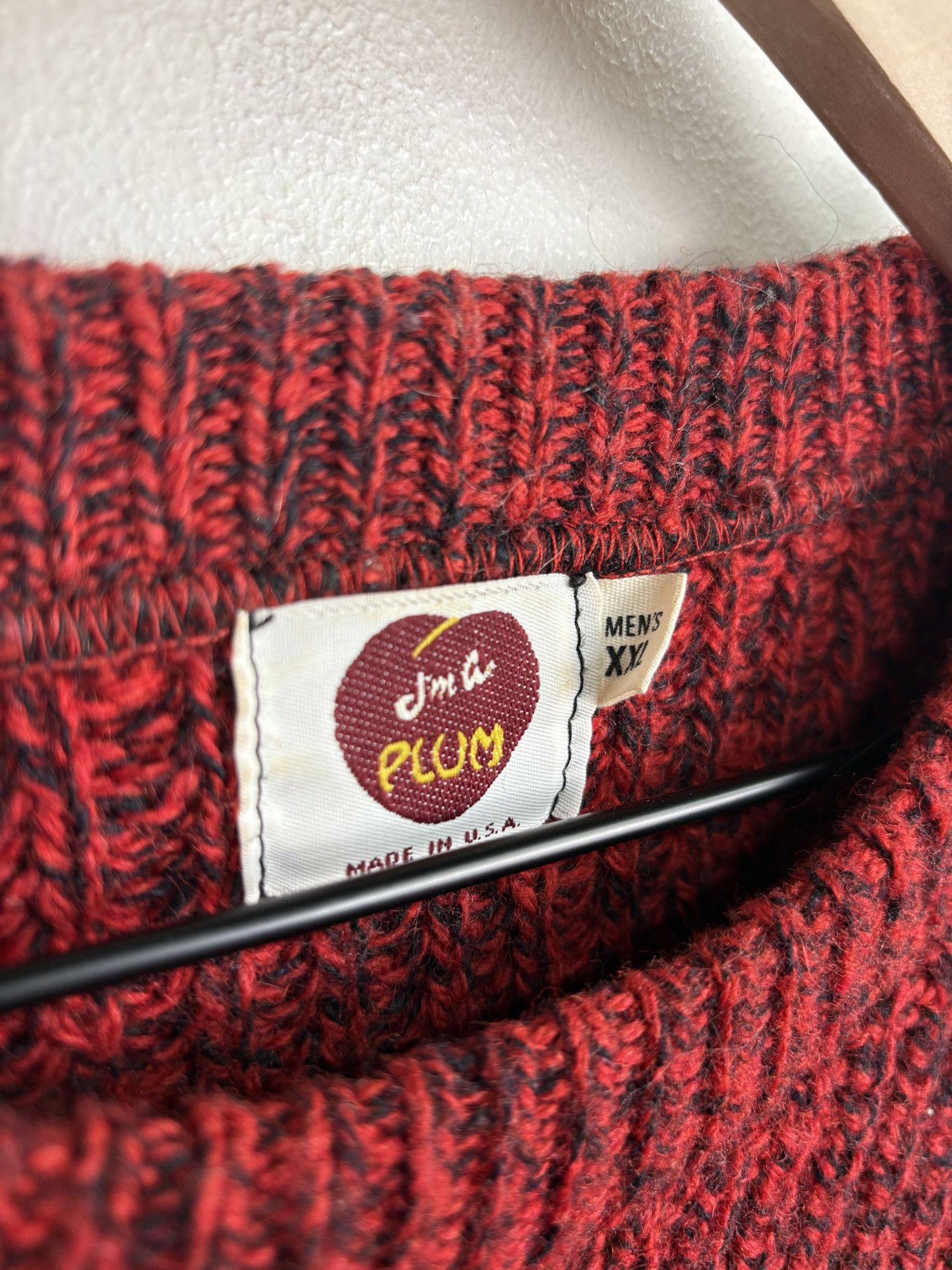 Vintage Vintage 90's Knit Jim Co. Plum Two Tone Black/Red Blank Crewneck Pullover Cardigan Size XXL Size US XXL / EU 58 / 5 - 2 Thumbnail