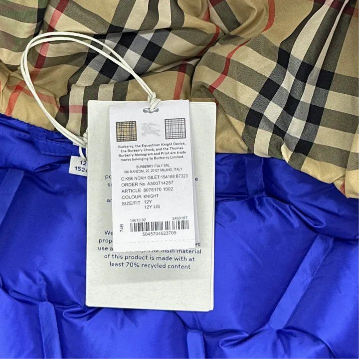 Burberry Burberry Kids Casual Hooded Vest in Iron Blue Size US M / EU 48-50 / 2 - 3 Thumbnail