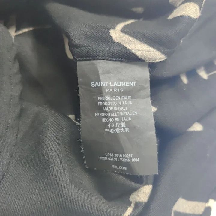 Saint Laurent Paris Yves Saint Laurent Black Patterned Long Sleeve Shirt Size US M / EU 48-50 / 2 - 4 Thumbnail