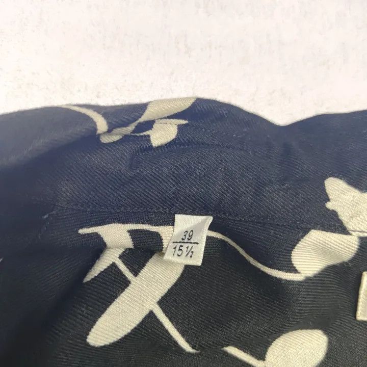 Saint Laurent Paris Yves Saint Laurent Black Patterned Long Sleeve Shirt Size US M / EU 48-50 / 2 - 3 Thumbnail