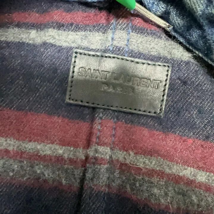 Saint Laurent Paris Saint Laurent Blue Denim Jacket with Faded Effect Size US S / EU 44-46 / 1 - 4 Thumbnail