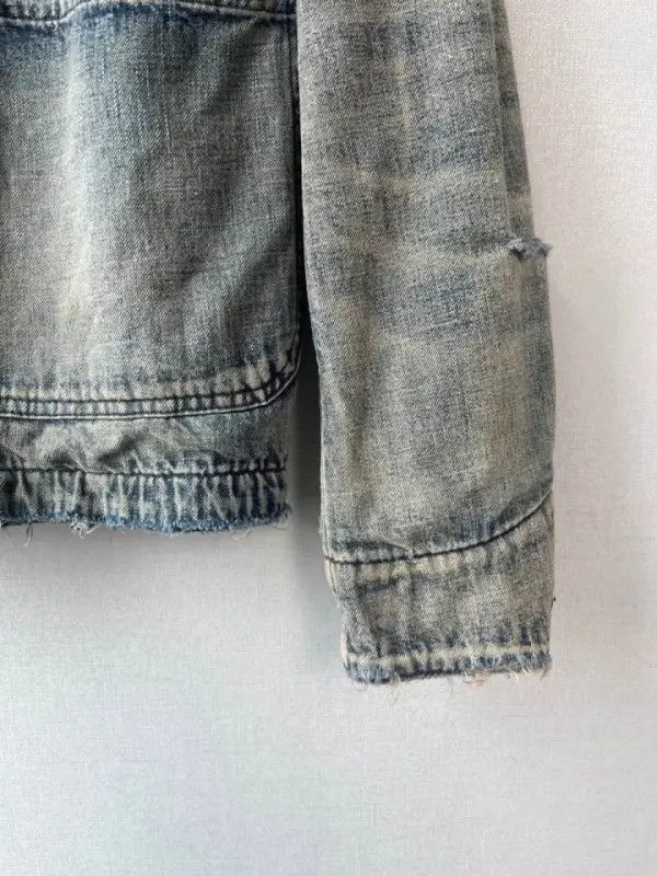 Saint Laurent Paris Saint Laurent Blue Denim Jacket with Faded Effect Size US S / EU 44-46 / 1 - 6 Thumbnail