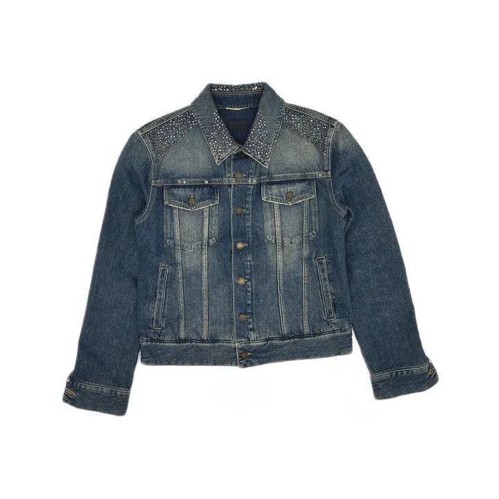 Saint Laurent Paris Yves Saint Laurent Blue Denim Jacket Size US M / EU 48-50 / 2 - 2 Thumbnail