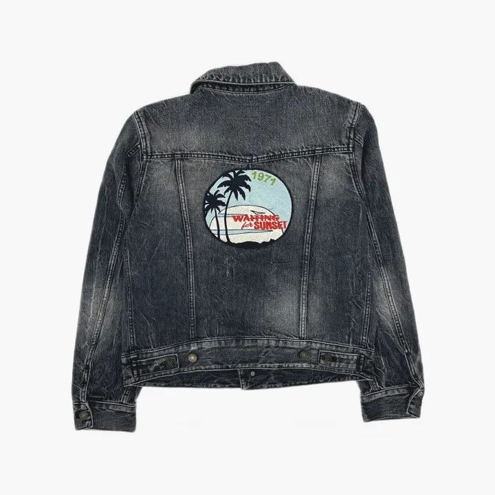 Saint Laurent Paris Saint Laurent Black Long Sleeve Denim Jacket Size US L / EU 52-54 / 3 - 3 Thumbnail