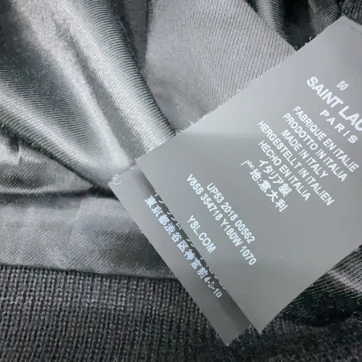 Saint Laurent Paris Saint Laurent Black Striped Baseball Jacket Size US L / EU 52-54 / 3 - 4 Thumbnail