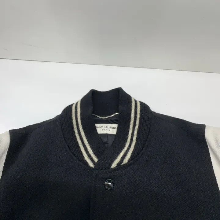 Saint Laurent Paris Saint Laurent Black Striped Baseball Jacket Size US L / EU 52-54 / 3 - 7 Thumbnail