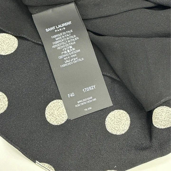 Saint Laurent Paris Saint Laurent Polka Dot Long Sleeve Dress Size US 40 / EU 56 - 2 Thumbnail