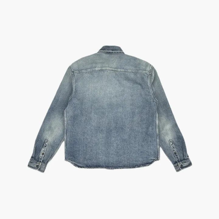 Saint Laurent Paris Saint Laurent Blue Denim Long Sleeve Shirt Size US XL / EU 56 / 4 - 3 Thumbnail
