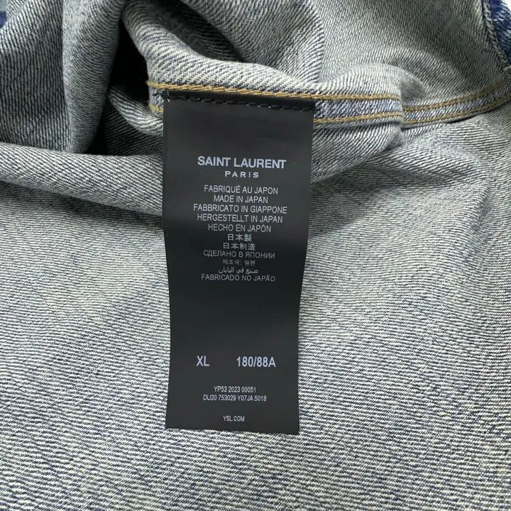 Saint Laurent Paris Saint Laurent Blue Denim Long Sleeve Shirt Size US XL / EU 56 / 4 - 5 Thumbnail
