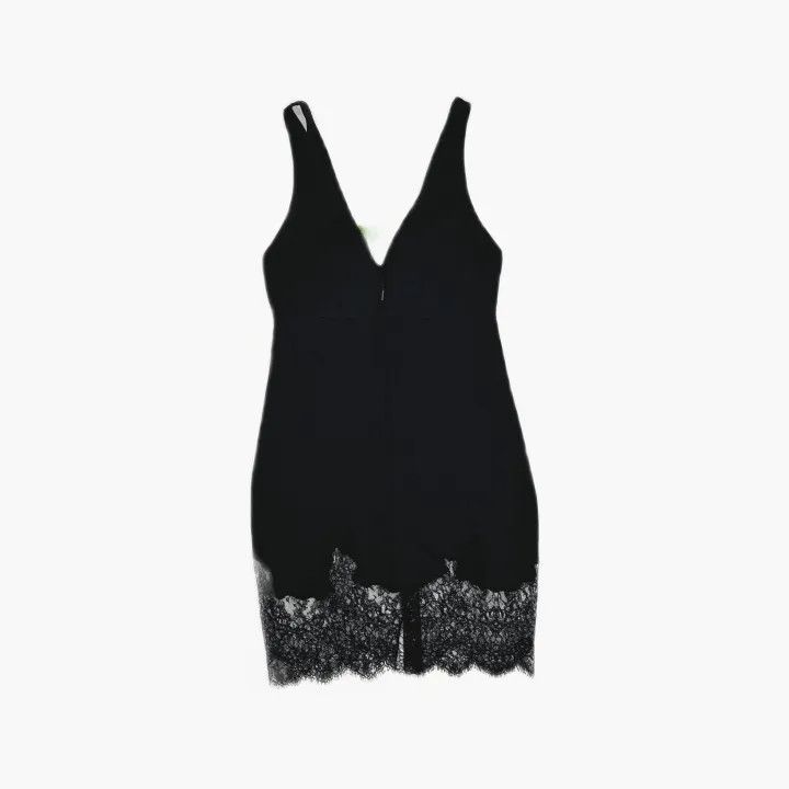 Saint Laurent Paris Saint Laurent Black Lace Trim Sleeveless Dress Size US 34 / EU 50 - 3 Thumbnail
