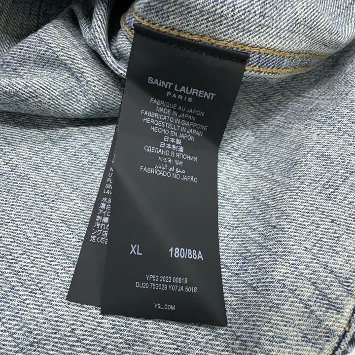 Saint Laurent Paris Saint Laurent Blue Denim Long Sleeve Shirt Size US XL / EU 56 / 4 - 4 Thumbnail