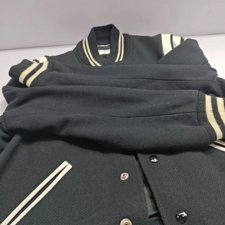 Saint Laurent Paris Saint Laurent Black Striped Baseball Jacket Size US L / EU 52-54 / 3 - 11 Thumbnail