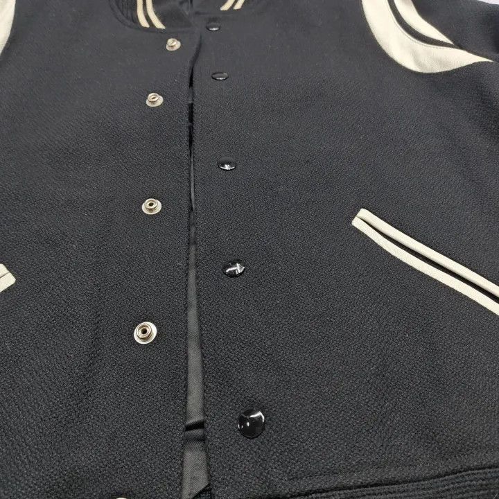 Saint Laurent Paris Saint Laurent Black Striped Baseball Jacket Size US L / EU 52-54 / 3 - 9 Thumbnail