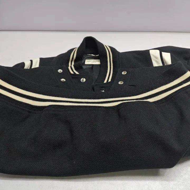 Saint Laurent Paris Saint Laurent Black Striped Baseball Jacket Size US L / EU 52-54 / 3 - 17 Thumbnail