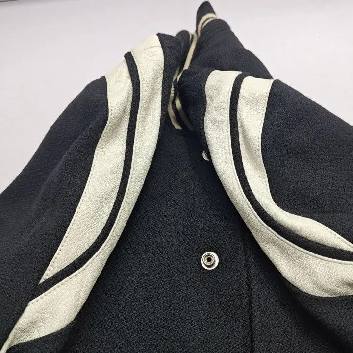Saint Laurent Paris Saint Laurent Black Striped Baseball Jacket Size US L / EU 52-54 / 3 - 8 Thumbnail