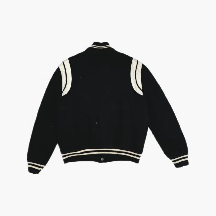 Saint Laurent Paris Saint Laurent Black Striped Baseball Jacket Size US L / EU 52-54 / 3 - 3 Thumbnail