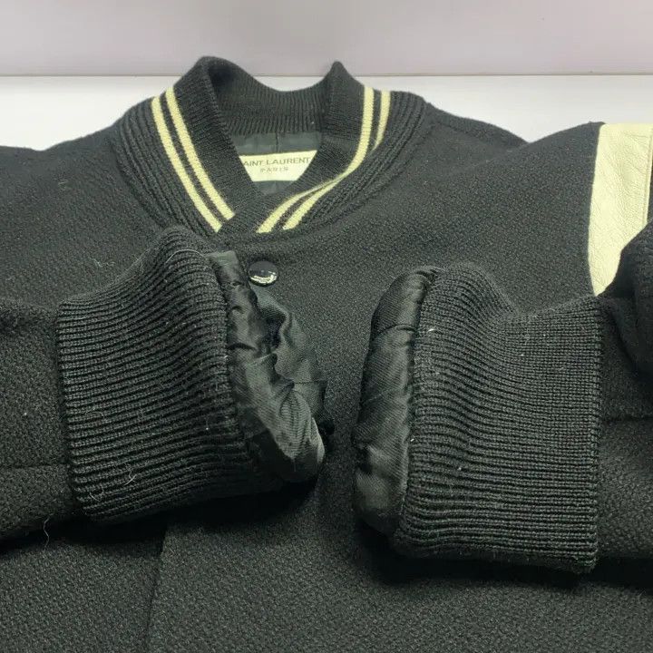 Saint Laurent Paris Saint Laurent Black Striped Baseball Jacket Size US L / EU 52-54 / 3 - 12 Thumbnail