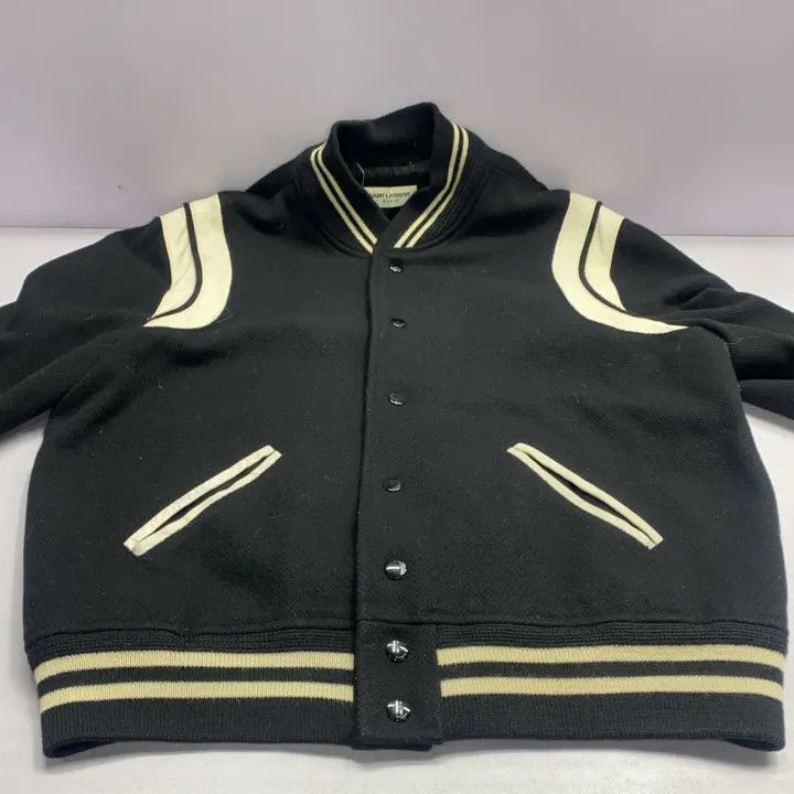 Saint Laurent Paris Saint Laurent Black Striped Baseball Jacket Size US L / EU 52-54 / 3 - 8 Thumbnail