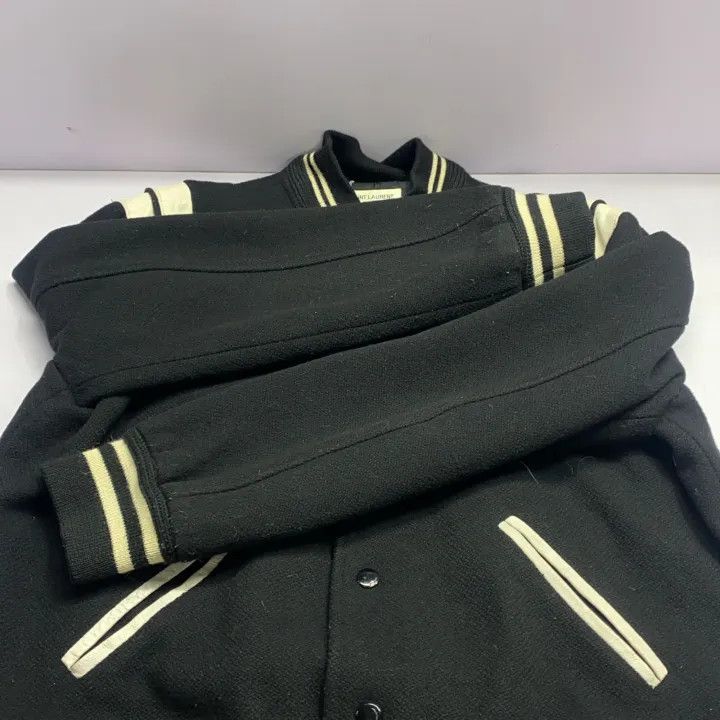 Saint Laurent Paris Saint Laurent Black Striped Baseball Jacket Size US L / EU 52-54 / 3 - 9 Thumbnail