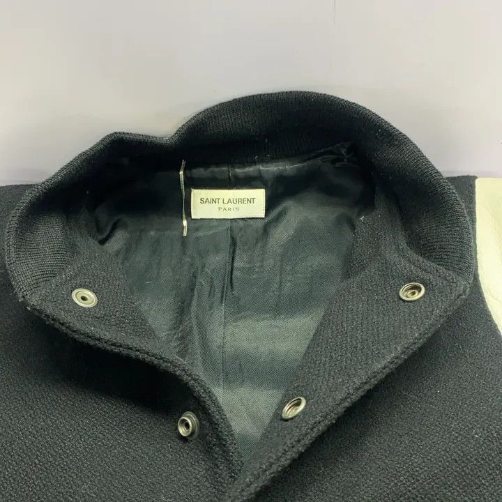 Saint Laurent Paris Saint Laurent Black Striped Baseball Jacket Size US L / EU 52-54 / 3 - 11 Thumbnail