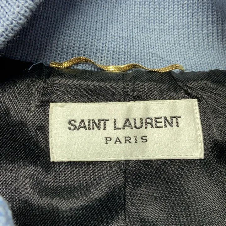 Saint Laurent Paris Saint Laurent Striped Baseball Jacket in Blue Size US XS / EU 42 / 0 - 2 Thumbnail