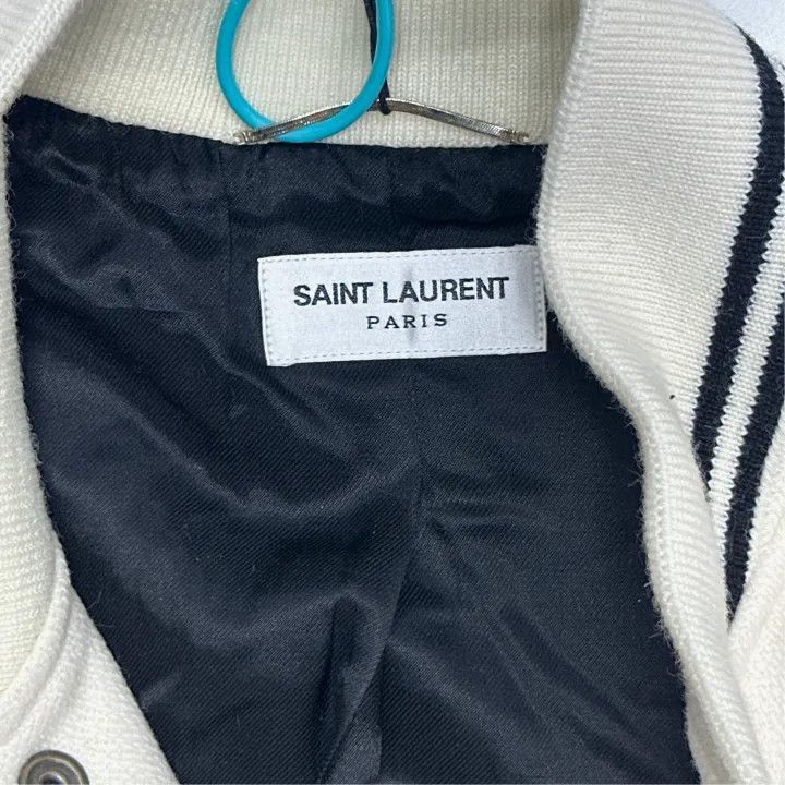 Saint Laurent Paris Saint Laurent Striped Long Sleeve Baseball Jacket Size US L / EU 52-54 / 3 - 4 Thumbnail