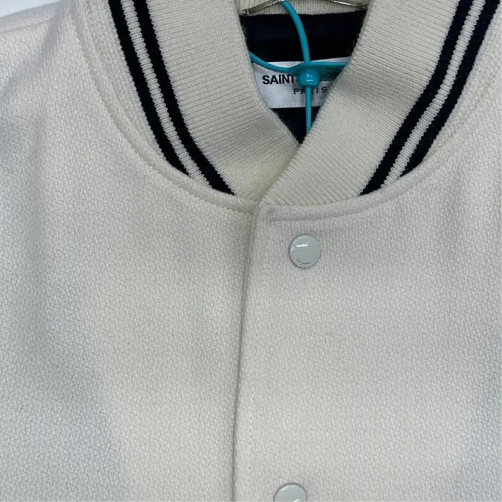 Saint Laurent Paris Saint Laurent Striped Long Sleeve Baseball Jacket Size US L / EU 52-54 / 3 - 5 Thumbnail