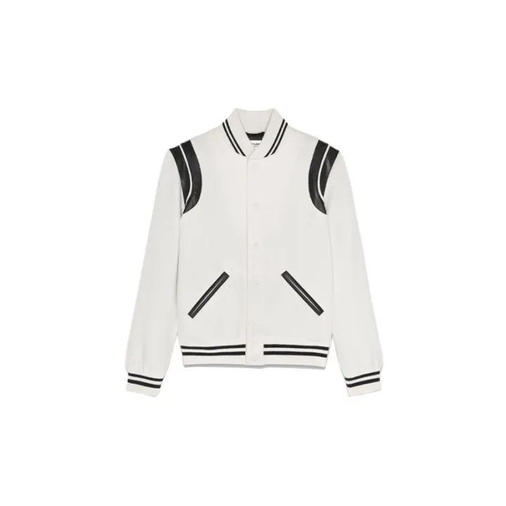 Saint Laurent Paris Saint Laurent Striped Long Sleeve Baseball Jacket Size US L / EU 52-54 / 3 - 2 Thumbnail