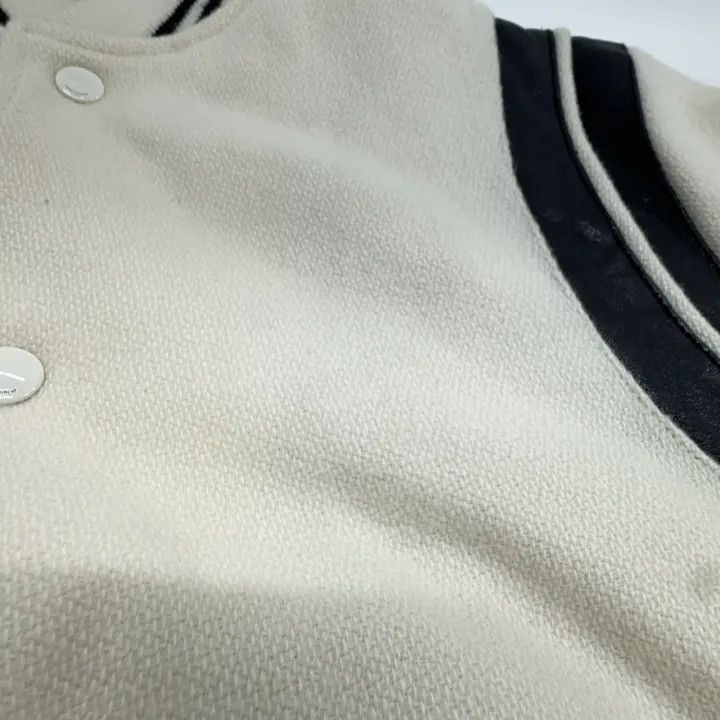 Saint Laurent Paris Saint Laurent Striped White Baseball Jacket Size US L / EU 52-54 / 3 - 7 Thumbnail