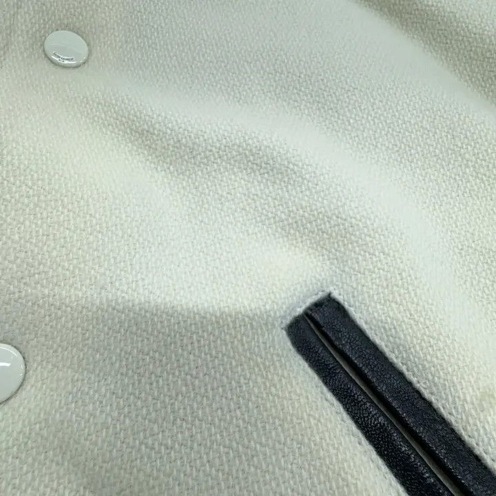 Saint Laurent Paris Saint Laurent Striped White Baseball Jacket Size US L / EU 52-54 / 3 - 8 Thumbnail