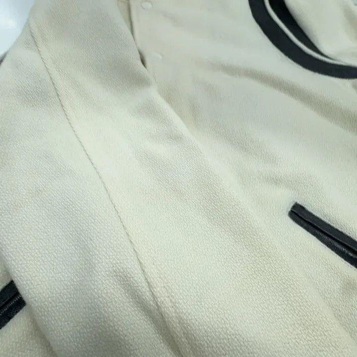 Saint Laurent Paris Saint Laurent Striped White Baseball Jacket Size US L / EU 52-54 / 3 - 11 Thumbnail