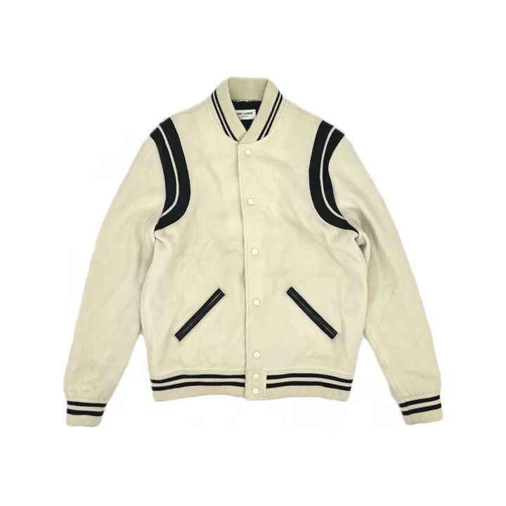 Saint Laurent Paris Saint Laurent Striped White Baseball Jacket Size US L / EU 52-54 / 3 - 2 Thumbnail