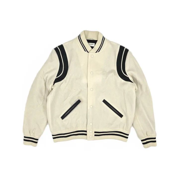 Saint Laurent Paris Saint Laurent Striped Long Sleeve Baseball Jacket Size US L / EU 52-54 / 3 - 2 Thumbnail