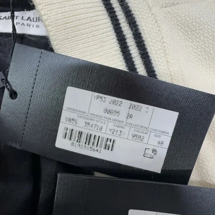 Saint Laurent Paris Saint Laurent White Striped Baseball Jacket Size US M / EU 48-50 / 2 - 7 Thumbnail