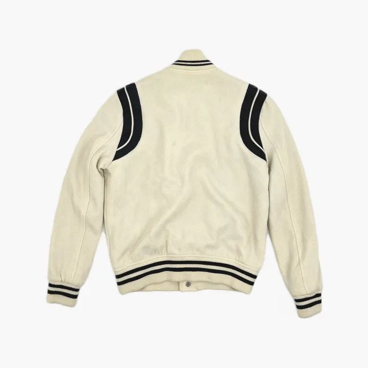 Saint Laurent Paris Saint Laurent White Striped Baseball Jacket Size US M / EU 48-50 / 2 - 3 Thumbnail