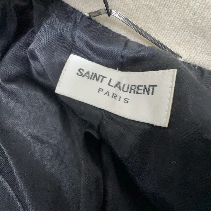 Saint Laurent Paris Saint Laurent White Striped Baseball Jacket Size US M / EU 48-50 / 2 - 5 Thumbnail