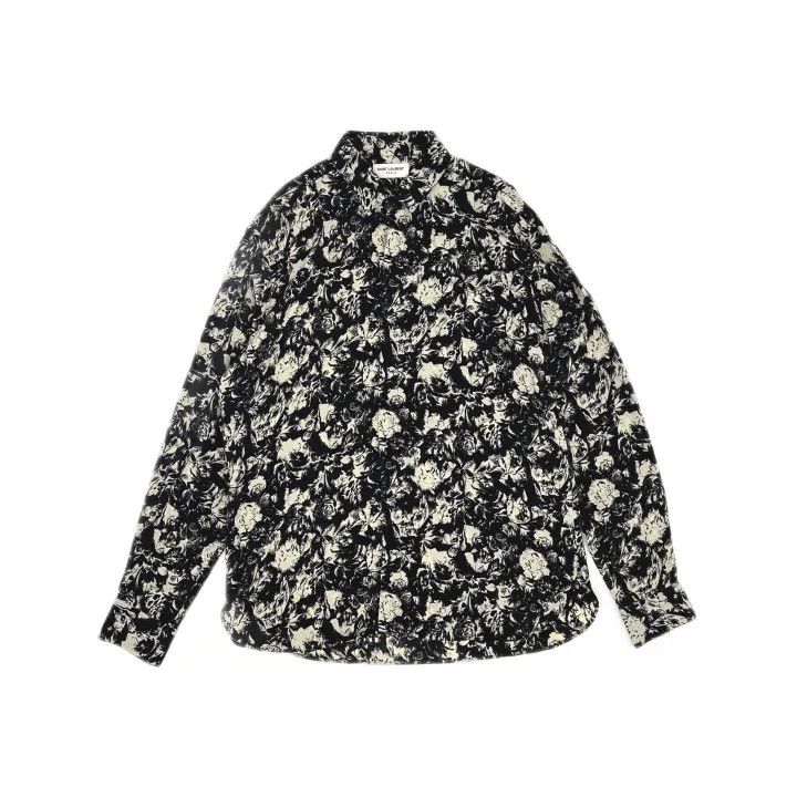 Saint Laurent Paris Saint Laurent Floral Print Long Sleeve Shirt Size US M / EU 48-50 / 2 - 2 Thumbnail