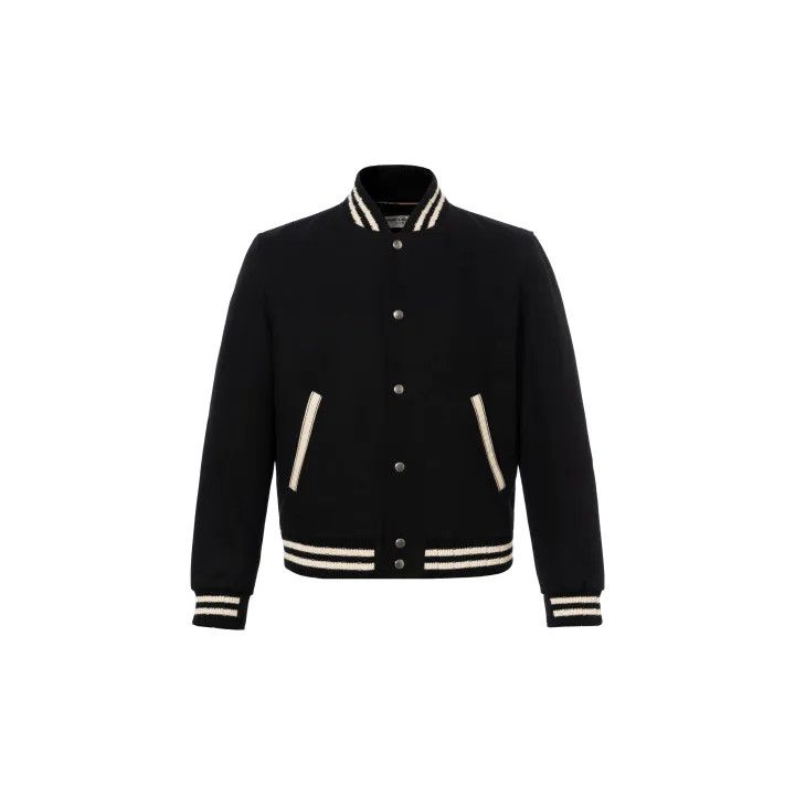 Saint Laurent Paris Saint Laurent Black Letter Print Jacket Size US XL / EU 56 / 4 - 2 Thumbnail