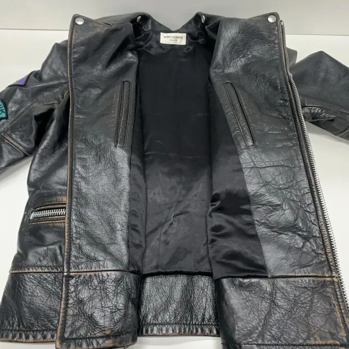 Saint Laurent Paris Yves Saint Laurent Distressed Leather Jacket Size US M / EU 48-50 / 2 - 10 Thumbnail
