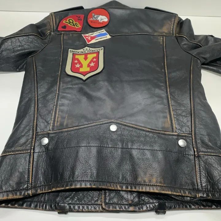 Saint Laurent Paris Yves Saint Laurent Distressed Leather Jacket Size US M / EU 48-50 / 2 - 6 Thumbnail