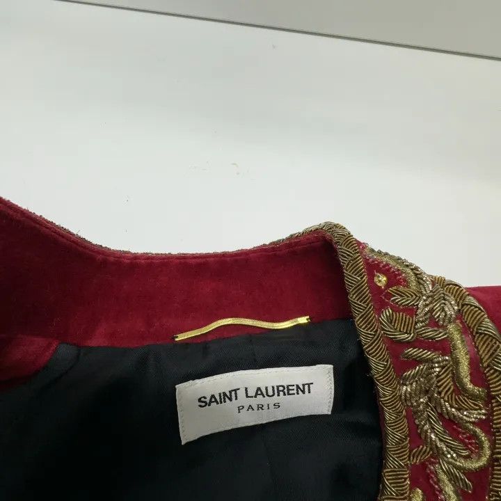 Saint Laurent Paris Saint Laurent Red Velvet Embroidered Jacket Size US S / EU 44-46 / 1 - 5 Thumbnail