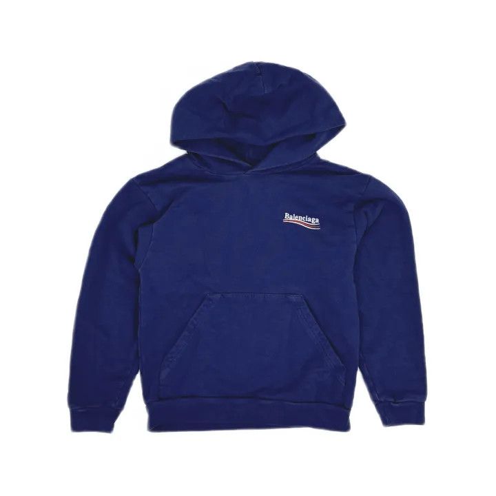 Balenciaga Balenciaga Kids Logo Hoodie in Blue Size US M / EU 48-50 / 2 - 2 Thumbnail